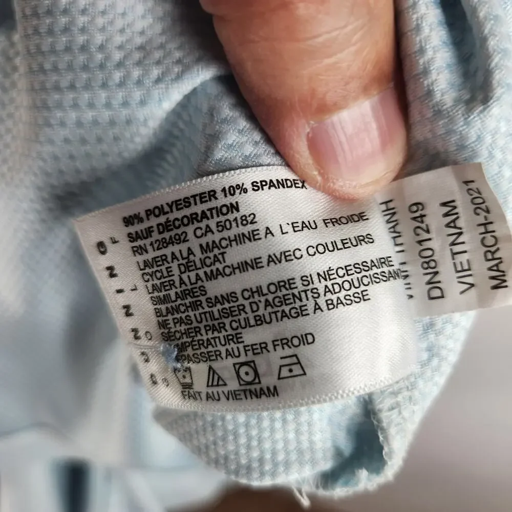 Dunning Golf Polo Shirt Men's Large Blue White Gingham‎ Embroidered
